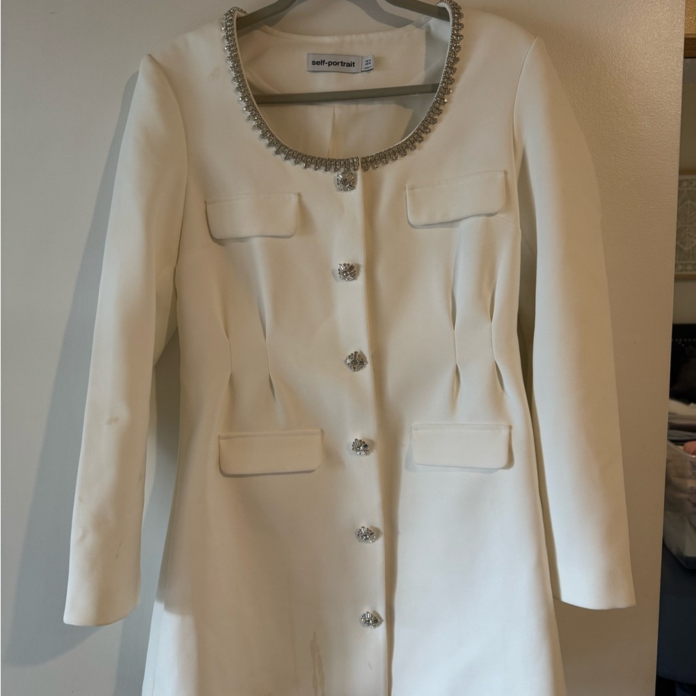 Self-Portrait White Tailored Blazer